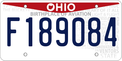 OH license plate F189084