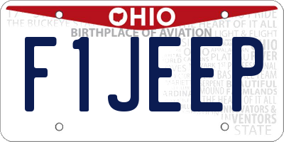 OH license plate F1JEEP