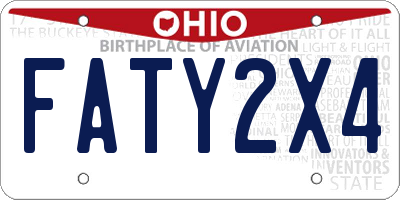 OH license plate FATY2X4