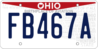 OH license plate FB467A