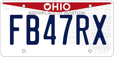 OH license plate FB47RX