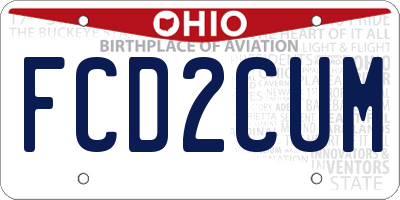 OH license plate FCD2CUM