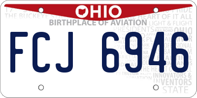 OH license plate FCJ6946