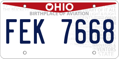 OH license plate FEK7668