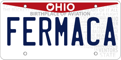 OH license plate FERMACA