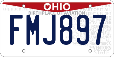 OH license plate FMJ897