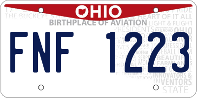 OH license plate FNF1223