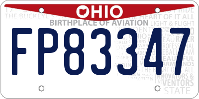 OH license plate FP83347