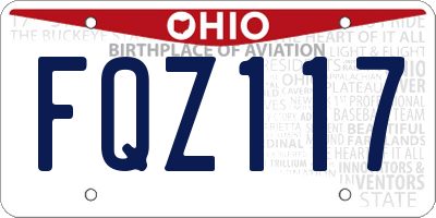 OH license plate FQZ117