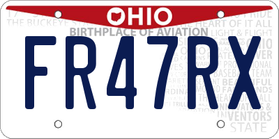 OH license plate FR47RX