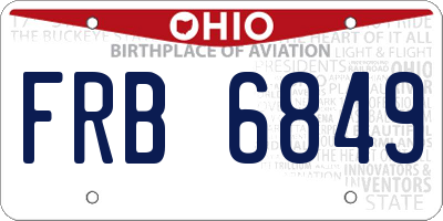 OH license plate FRB6849