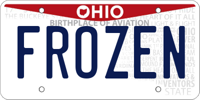 OH license plate FROZEN