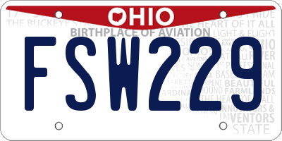OH license plate FSW229