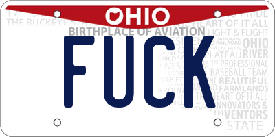 OH license plate FUCK