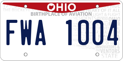 OH license plate FWA1004