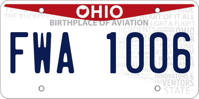 OH license plate FWA1006