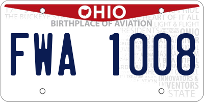 OH license plate FWA1008