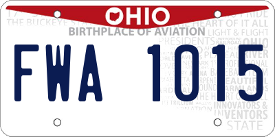 OH license plate FWA1015