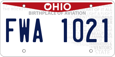 OH license plate FWA1021