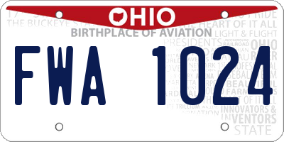 OH license plate FWA1024