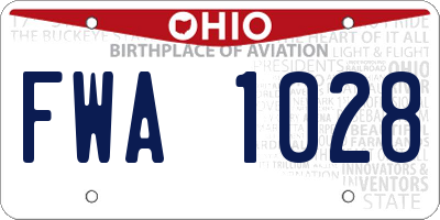 OH license plate FWA1028