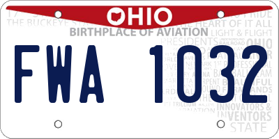 OH license plate FWA1032