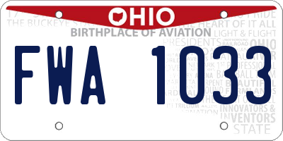 OH license plate FWA1033