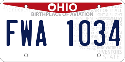 OH license plate FWA1034