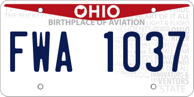 OH license plate FWA1037