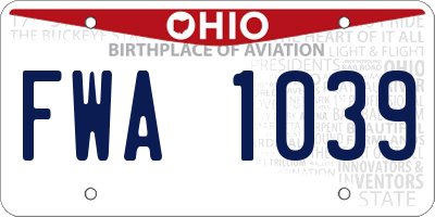 OH license plate FWA1039