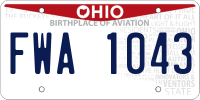 OH license plate FWA1043