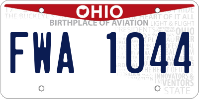OH license plate FWA1044