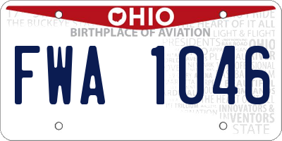 OH license plate FWA1046