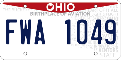 OH license plate FWA1049