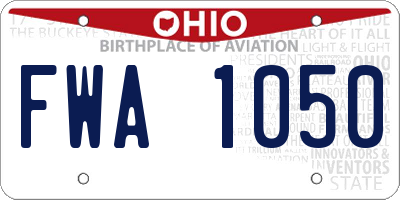 OH license plate FWA1050