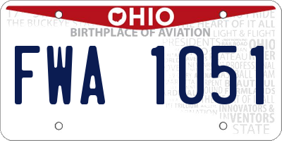 OH license plate FWA1051