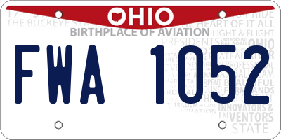 OH license plate FWA1052