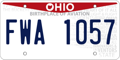 OH license plate FWA1057