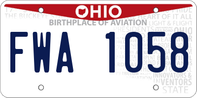 OH license plate FWA1058