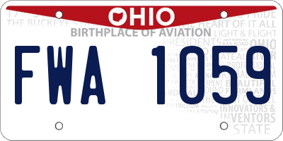 OH license plate FWA1059