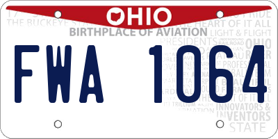 OH license plate FWA1064