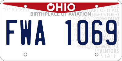 OH license plate FWA1069