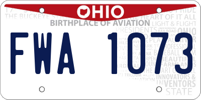 OH license plate FWA1073