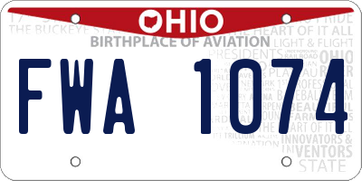 OH license plate FWA1074