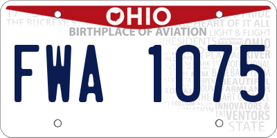 OH license plate FWA1075