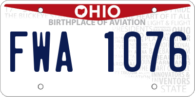 OH license plate FWA1076