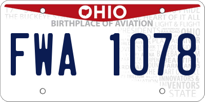 OH license plate FWA1078