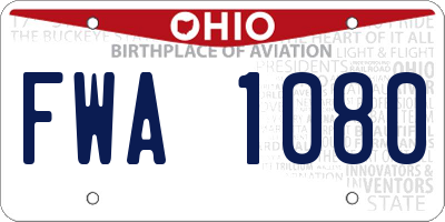 OH license plate FWA1080