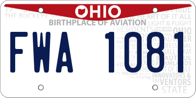 OH license plate FWA1081