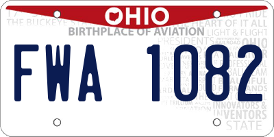 OH license plate FWA1082